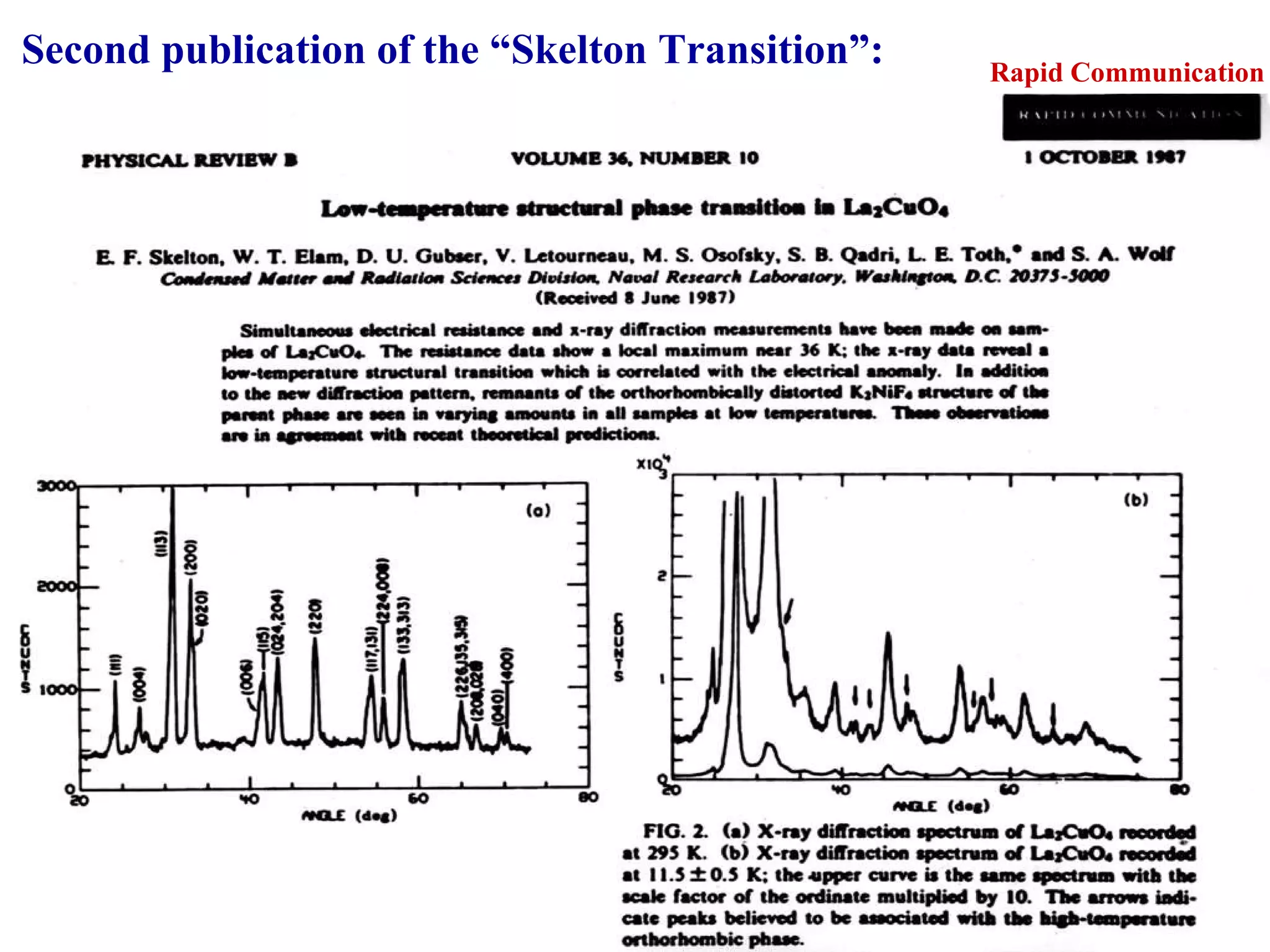Second publication of the “Skelton Transition”: Rapid Communication 