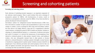 Screening and cohorting patients
 
