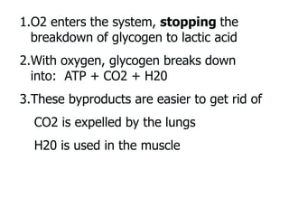 LACTIC ACIDThe graph above illustrates the two thresholds and also indicates the effects of training on the lactate curve. The blue line illustrates pre-training with the red post-training. The post-training curve has moved to the right indicating that the athlete can now exercise at a higher work rate at the different thresholds. By regularly monitoring the lactate curve (i.e. every 3-4 months), training intensities can be altered to reflect these improvements in performance.