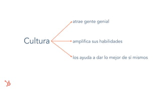 Cultura
atrae gente genial
ampliﬁca sus habilidades
los ayuda a dar lo mejor de sí mismos
 