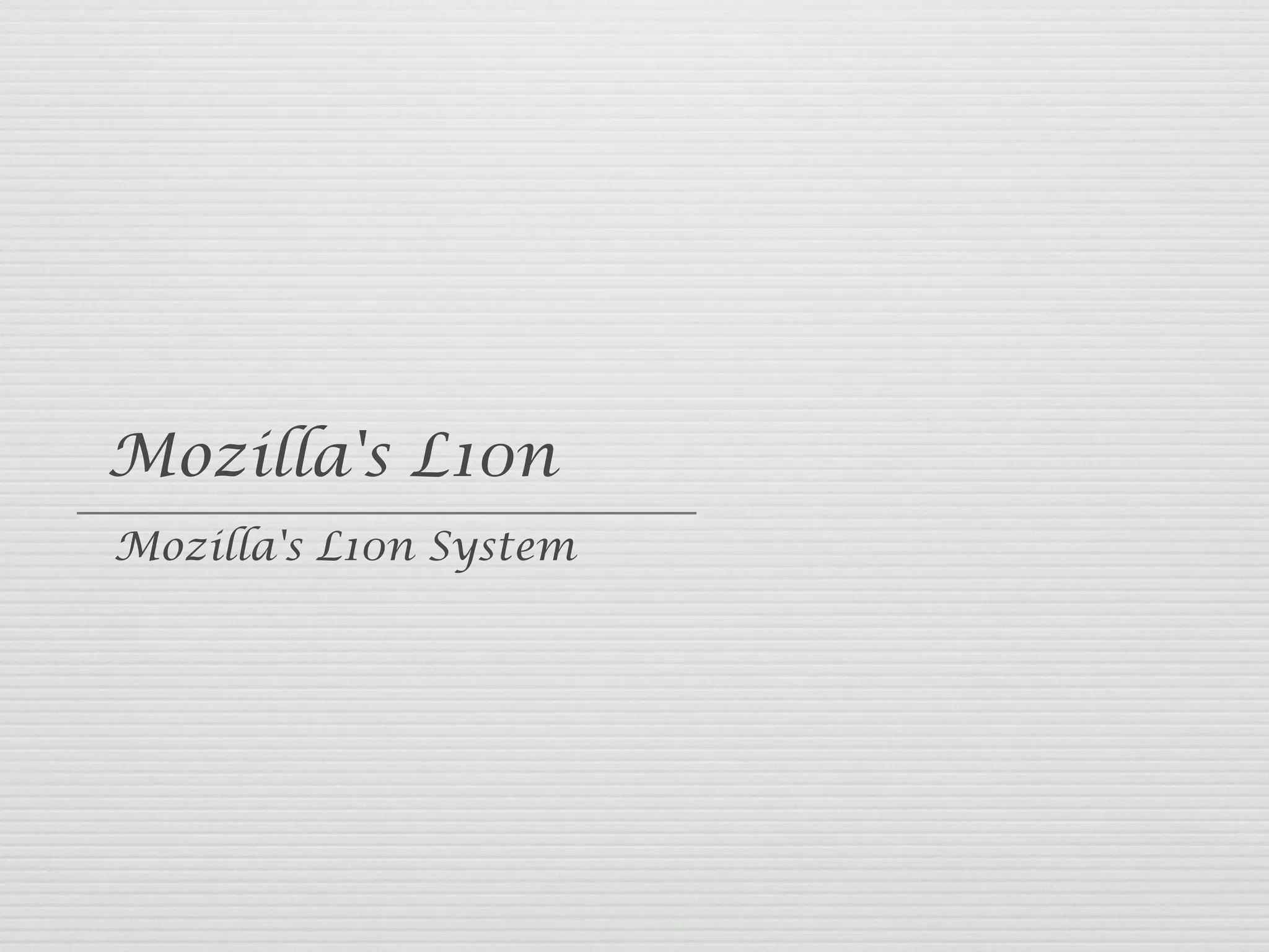 Mozilla's L10n
Mozilla's L10n System
 
