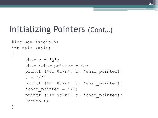 COM1407: Working with Pointers