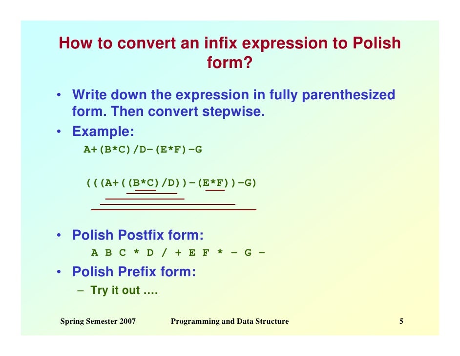 polish notation in data structure pdf