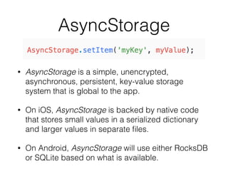 Asyncstorage Complete Ui Design Code React-Native Lecture 11: In App Storage | PDF