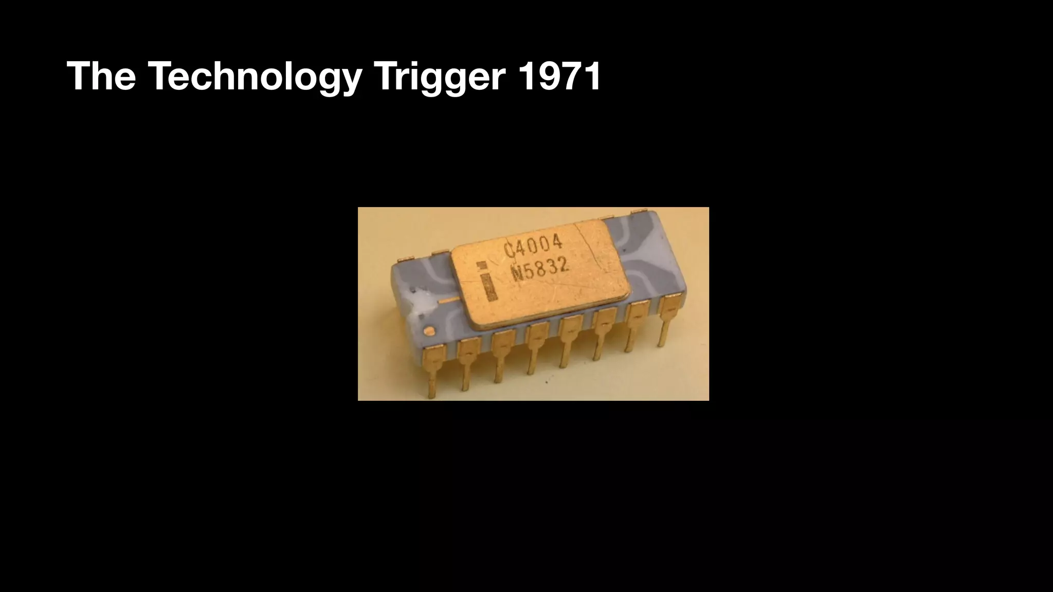 Fifth Technological Revolution
starts
Intel 1971
The Technology Trigger 1971
 