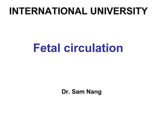 INTERNATIONAL UNIVERSITY
Fetal circulation
Dr. Sam Nang
 