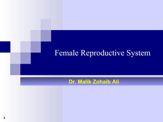 Female Reproductive System

Dr. Malik Zohaib Ali

1

 