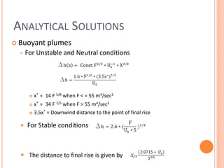 L13 Plume Rise, types, methods, applications | PPTX