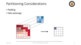 Partitioning Considerations
• Padding
• Halo exchange
2024-05-08 Slides created for CS886 at UWaterloo 25
Source: https://ogre51.medium.com/an-intuitive-introduction-to-convolutional-neural-networks-813cde3d3a5e
 