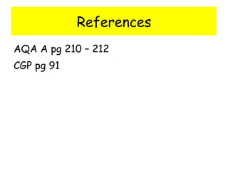 References AQA A pg 210 – 212 CGP pg 91 