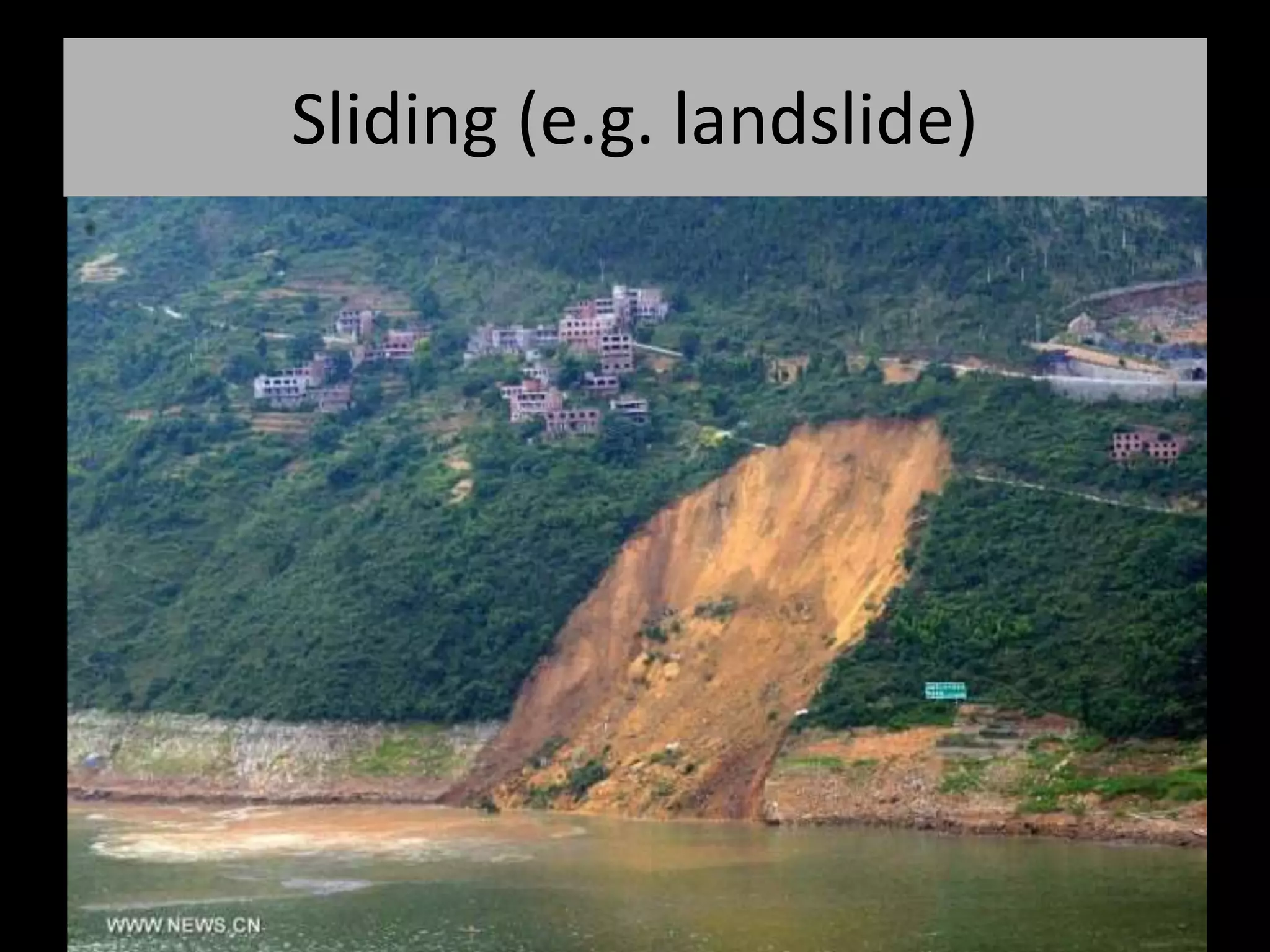 Sliding (e.g. landslide)
 