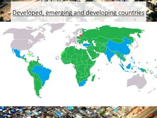 Developed, emerging and developing countries
 