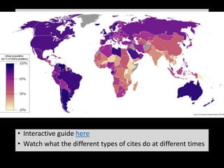• Interactive guide here
• Watch what the different types of cites do at different times
 