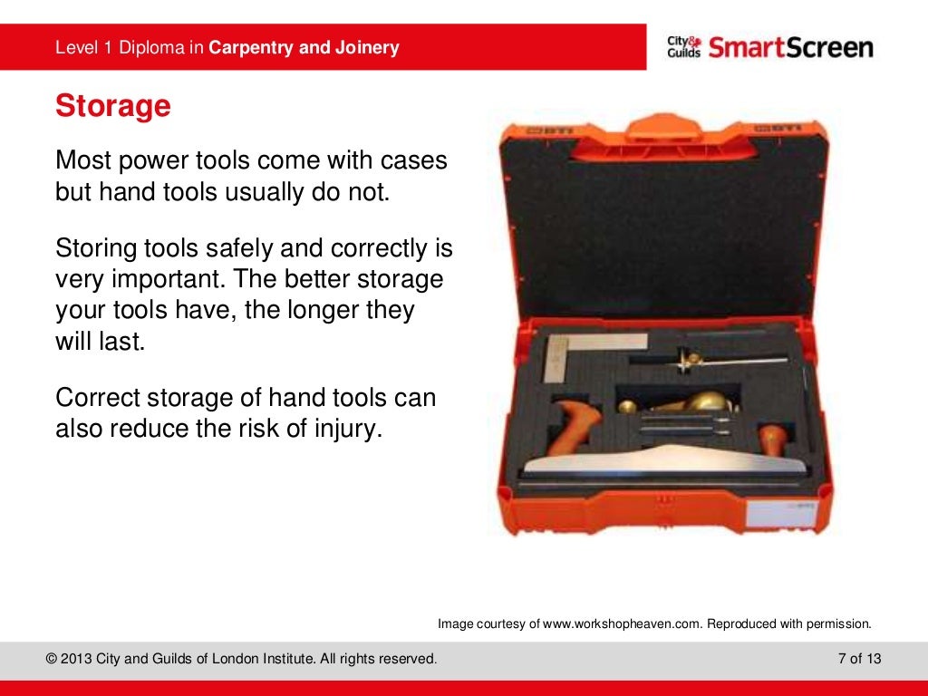 Unit 113 Maintain and use carpentry and joinery hand tools
