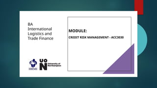Credit Risk Management lecture notes presentation | PPTX
