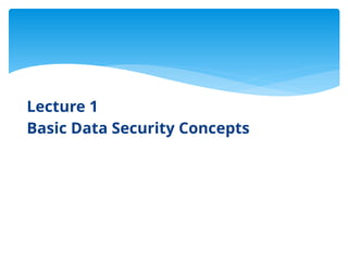 Comprehensive Introduction to Data Security Concepts and Threats | PPTX