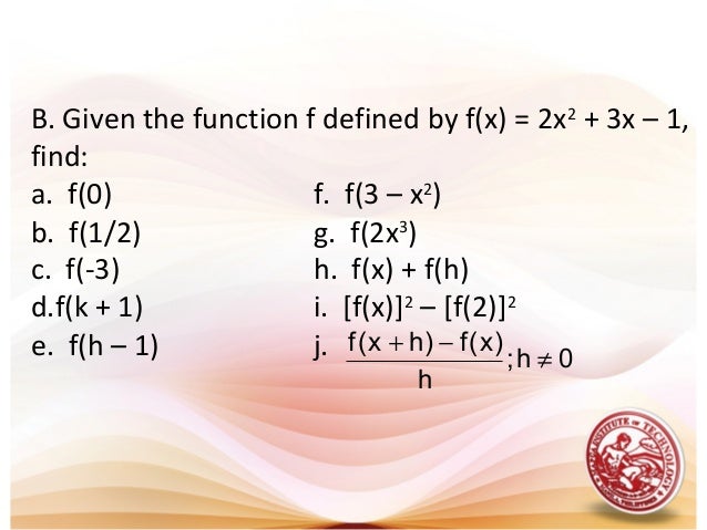 L1 functions, domain & range