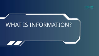Informacton INFORMATION AND COMMUNICATION TECHNOLOGY | PPTX