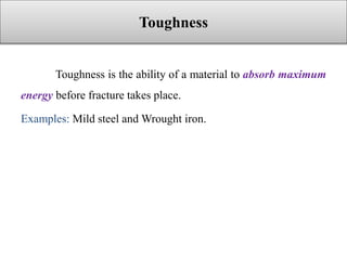 Toughnesss Example ME8491 ENGINEERING METALLURGY - UNIT 1 | PPTX