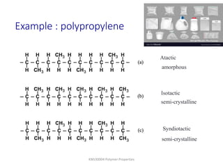 Atactic Polymer Example INTRODUCTION TO POLYMER AND THE BASIC UNDERSTANDINGS | PDF