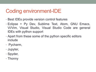 Introduction to python history and platforms | PPT