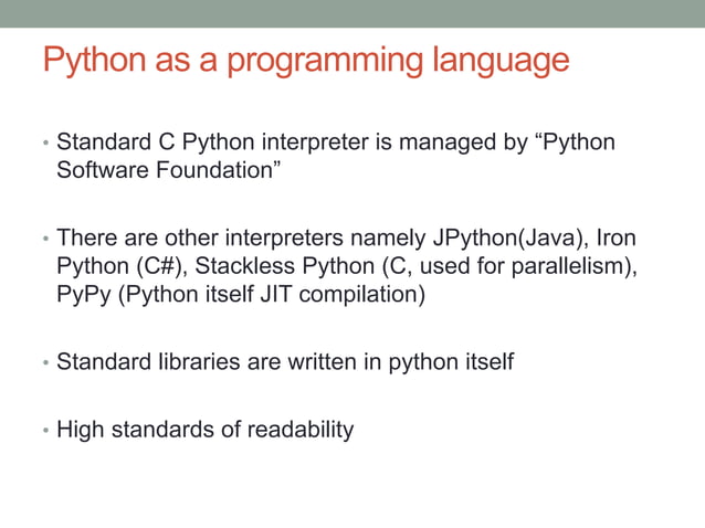 Introduction to python history and platforms | PPT