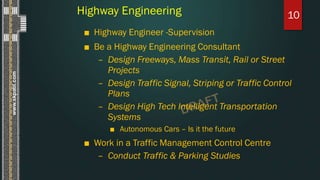Job Opportunities as  Transportation Engineer