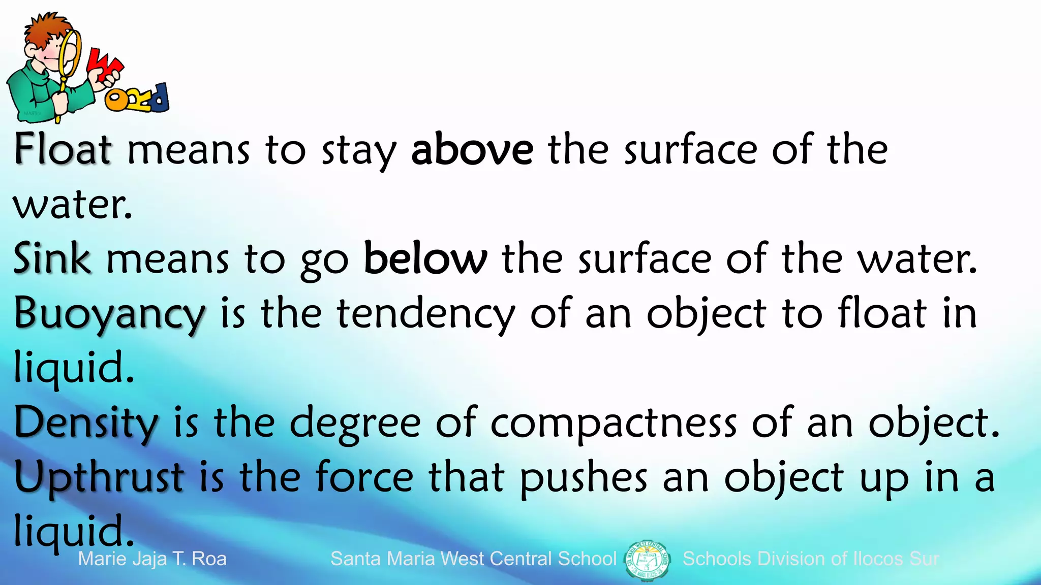 Materials that Float and Sink | PDF