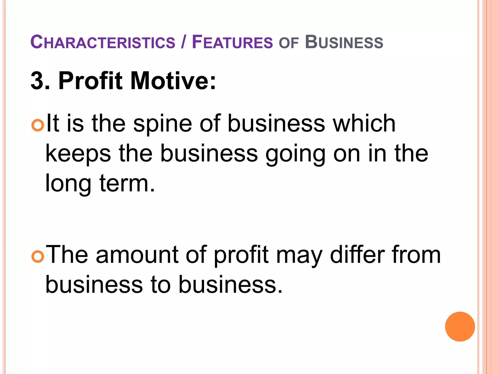 Business and Characteristics of business | PPTX