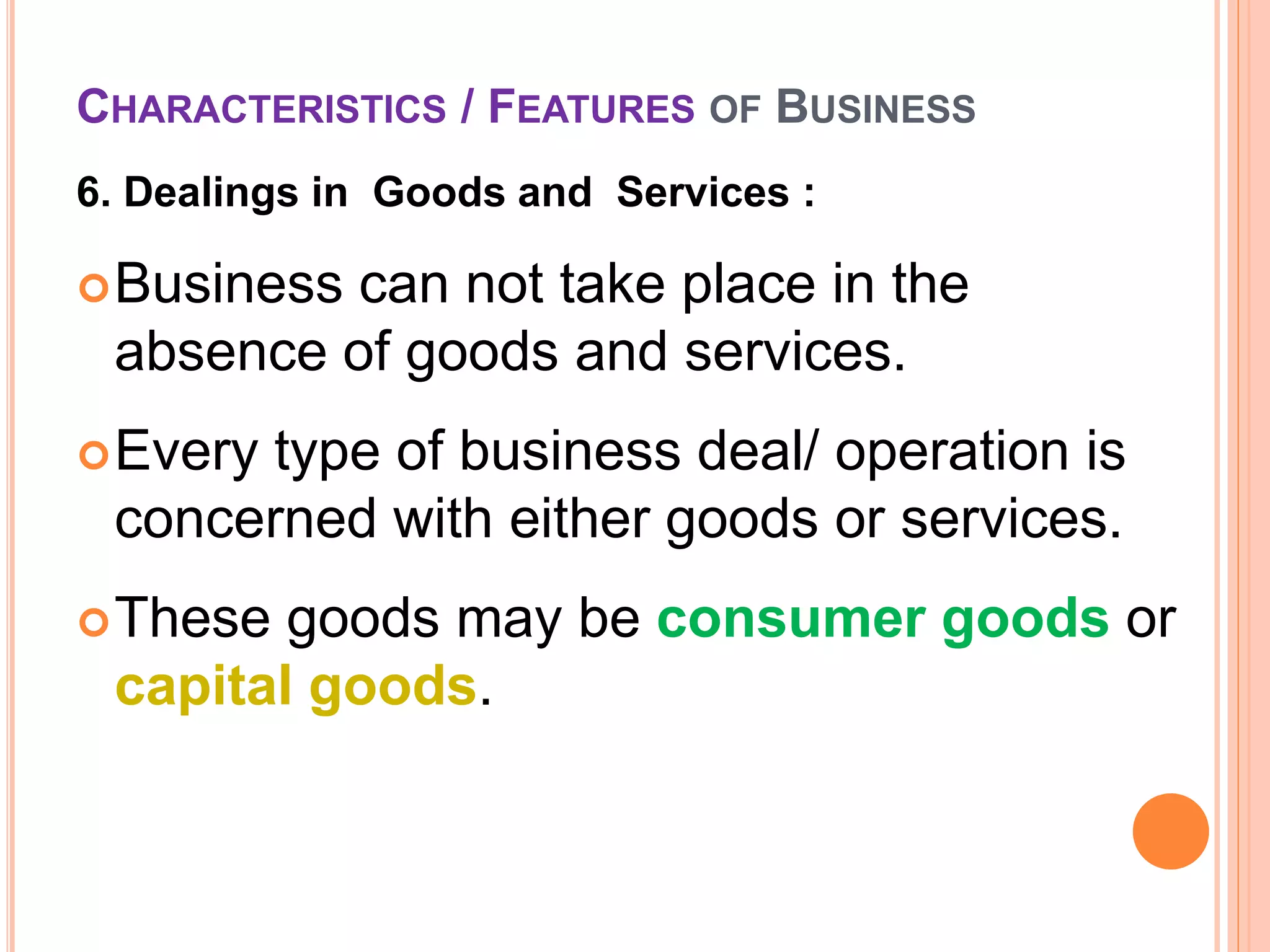 Business and Characteristics of business | PPTX