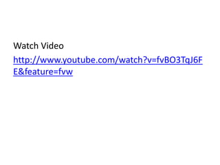 Watch Video
http://www.youtube.com/watch?v=fvBO3TqJ6F
E&feature=fvw
 