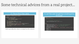Some technical advices from a real project...
 