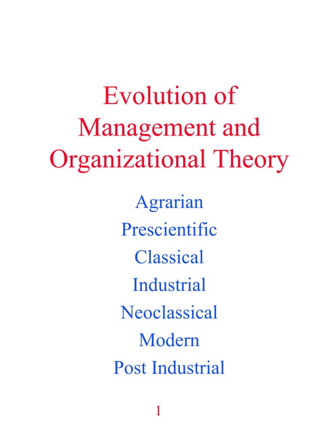 Evolution of Management Theory | PDF
