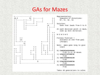 GAs for Mazes
 