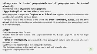 Evolution of geographical thought Greek scholars (hecataeus, Herodotus ...