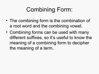 Root Combining Form L2. Medical-Terminology-.ppt its perfect to read it | PPT
