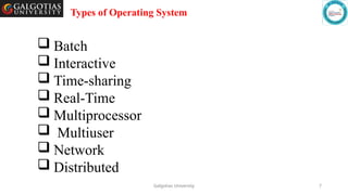 Classifying Operating System Comprehensive Classification and Evolution of Operating Systems | PPTX