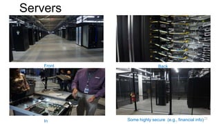 Servers
Front Back
In Some highly secure (e.g., financial info)21
 
