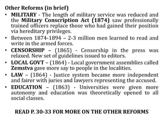 L2 alexander ii reforms | PPTX | Politics