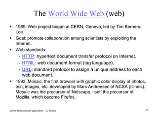 CS110 Microcomputer applications – G. Sindoni21Example of LAN