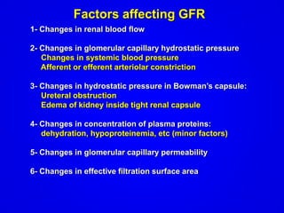 class 12 notes of zoology topic: glomerular filtration rate (GFR) | PDF