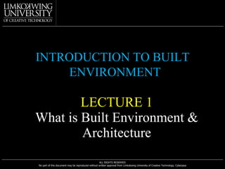 what is built environment & architecture