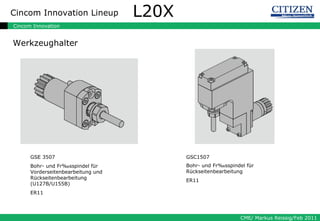 L20X Werkzeughalter GSE 3507 Bohr- und Frässpindel für Vorderseitenbearbeitung und Rückseitenbearbeitung (U127B/U155B) ER11 GSC1507 Bohr- und Frässpindel für Rückseitenbearbeitung   ER11 