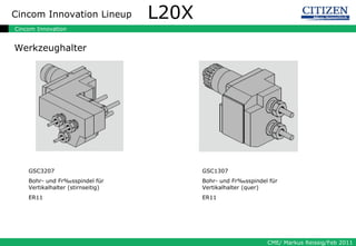 L20X Werkzeughalter GSC3207 Bohr- und Frässpindel für Vertikalhalter (stirnseitig) ER11 GSC1307 Bohr- und Frässpindel für Vertikalhalter (quer) ER11 
