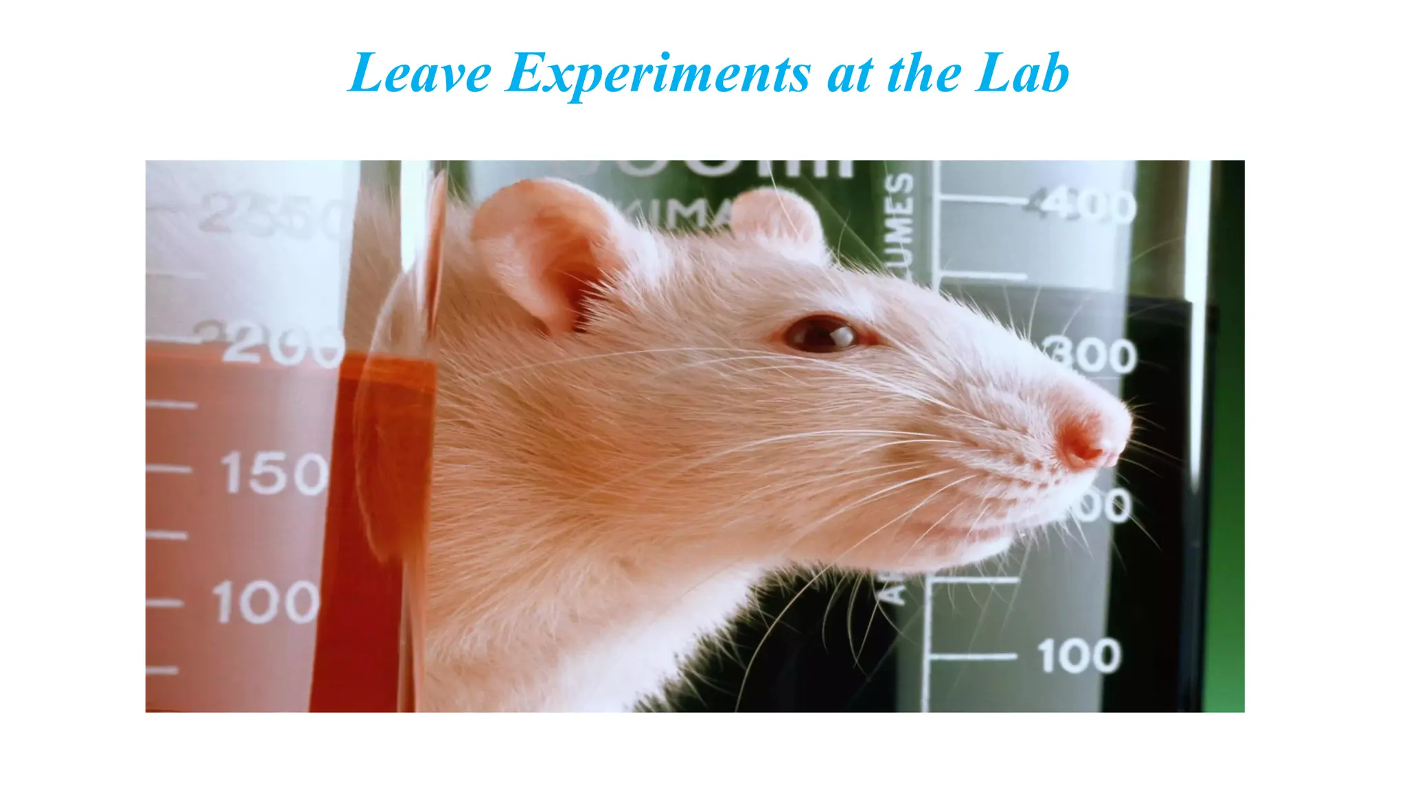 Leave Experiments at the Lab
 