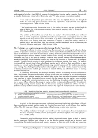Challenges and adaptation on online learning during COVID-19 pandemic | PDF