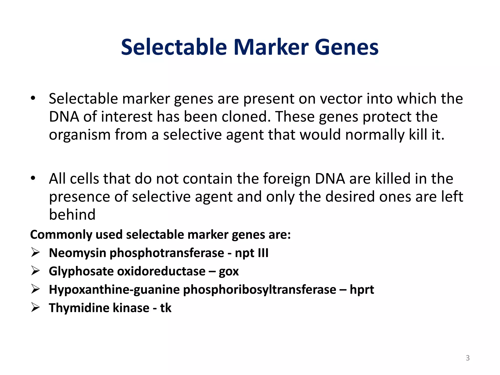 L21. techniques for selection, screening and characterization of ...