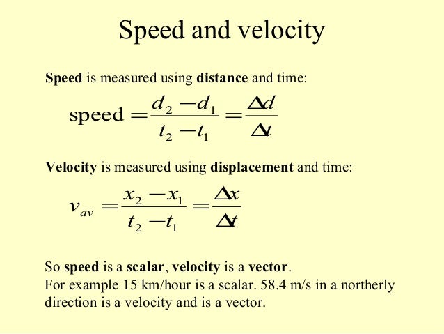 speed vs velocity
