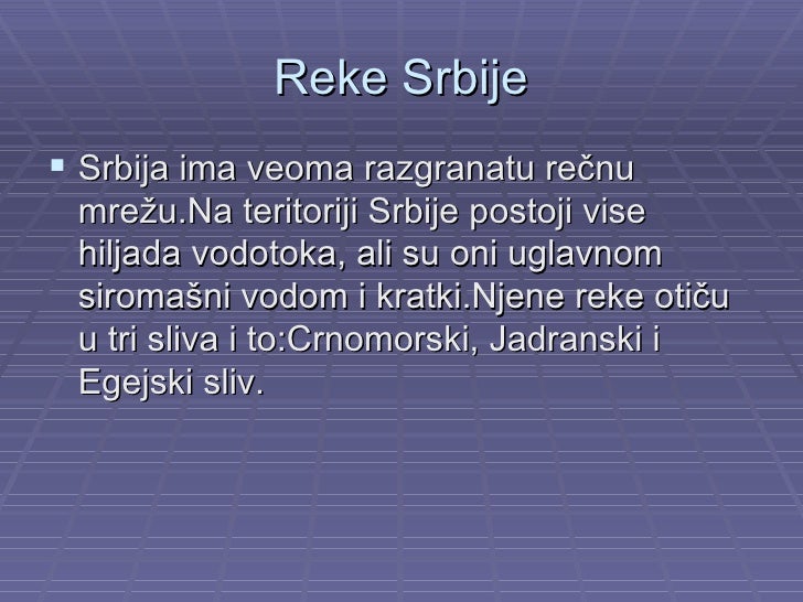 Recni Sliv Srbije Karta Superjoden