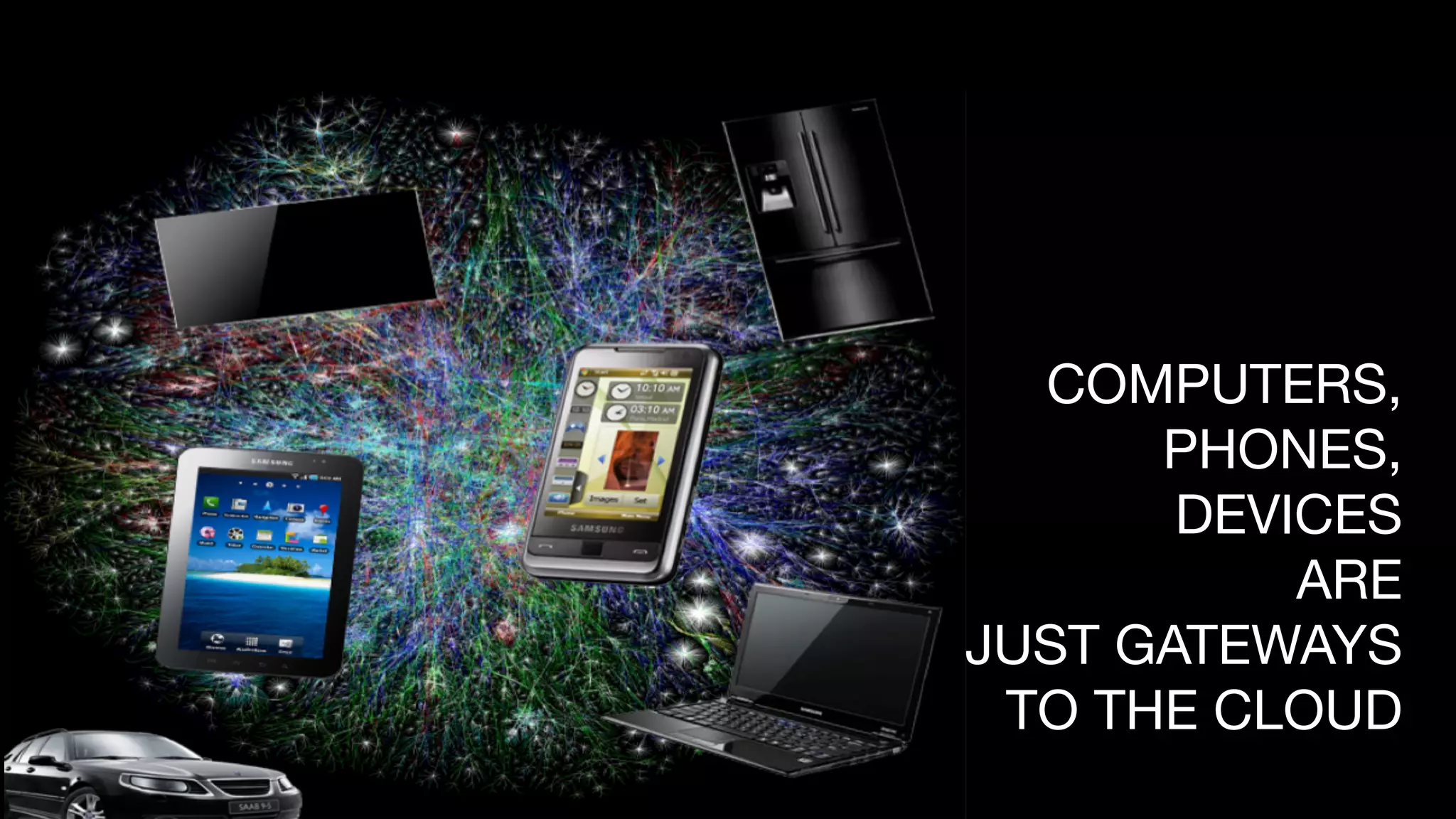 COMPUTERS, 
PHONES,

DEVICES 

ARE  
JUST GATEWAYS

TO THE CLOUD
 